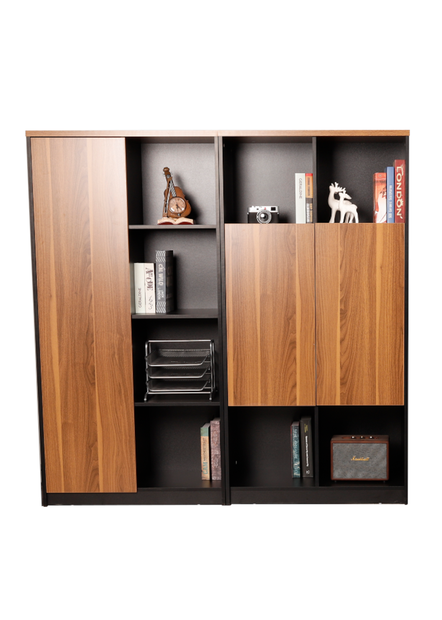 Archivero biblioteca Versa de 2 módulos con puertas intercambiables-3