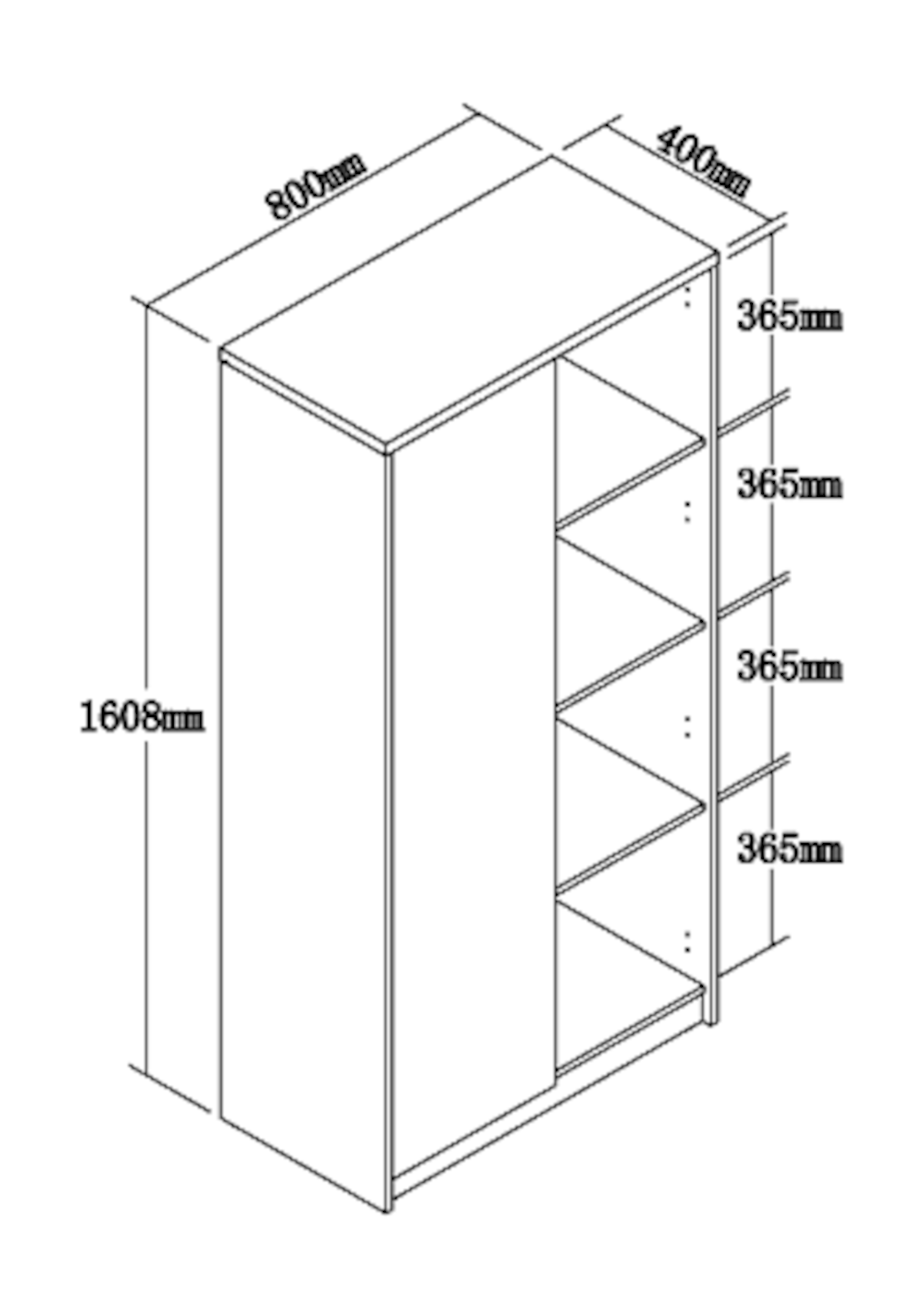 Archivero biblioteca Versa de 2 módulos con puertas intercambiables-5