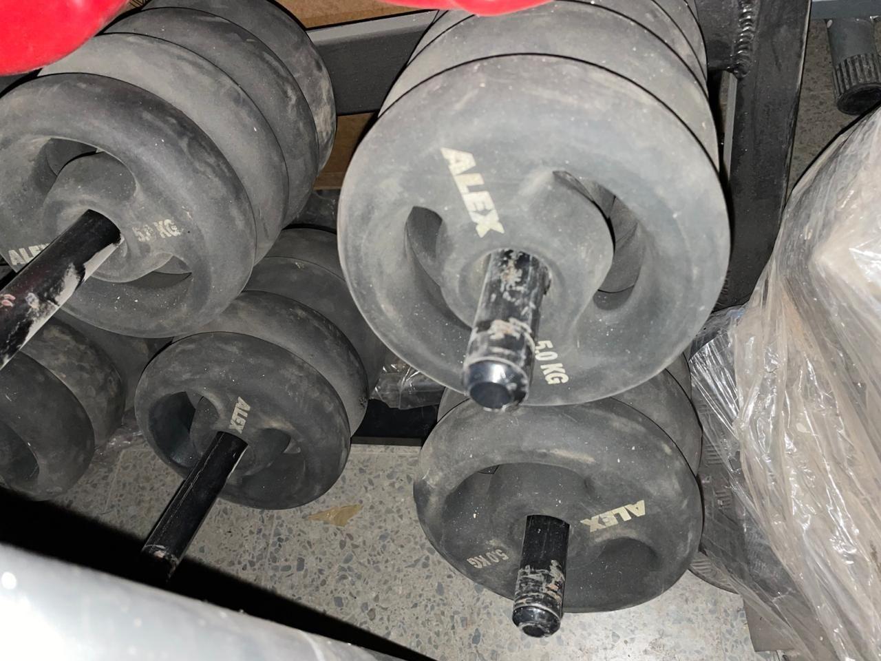 Kit Bodypump 17 kgs con discos de acero engomado USADO-2