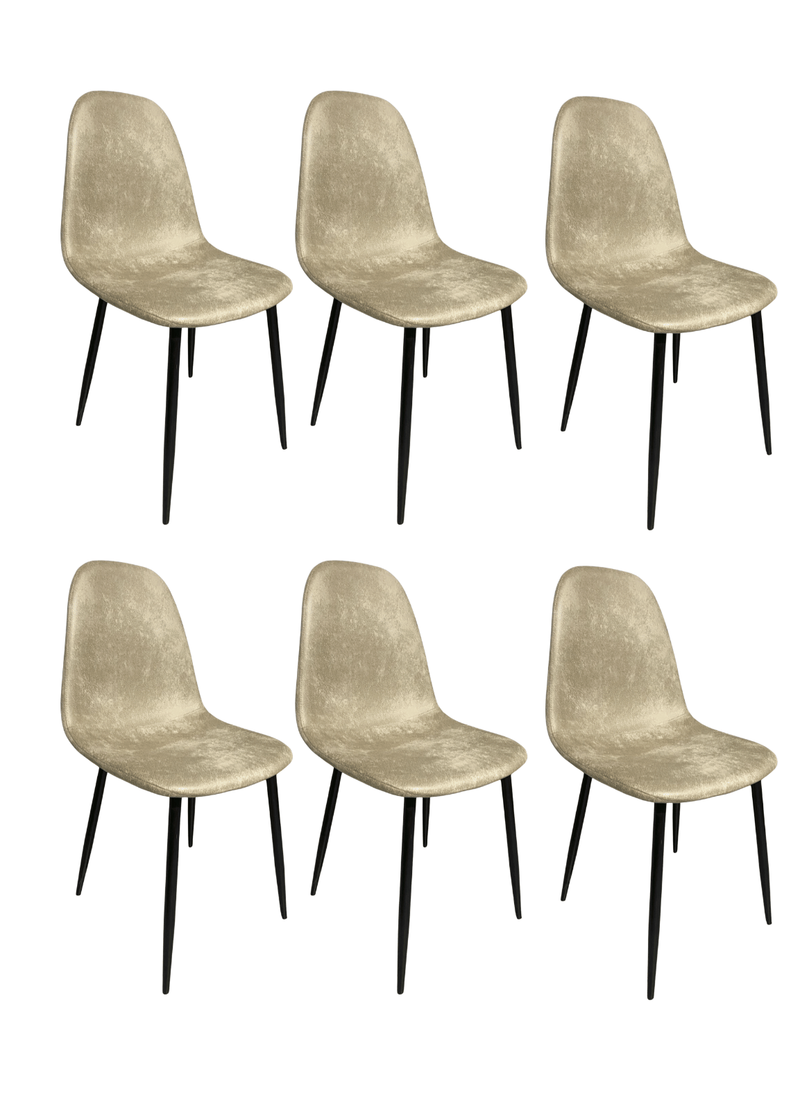 Pack 6 Sillas de Comedor París Ecocuero Vintage con Patas de Metal-0
