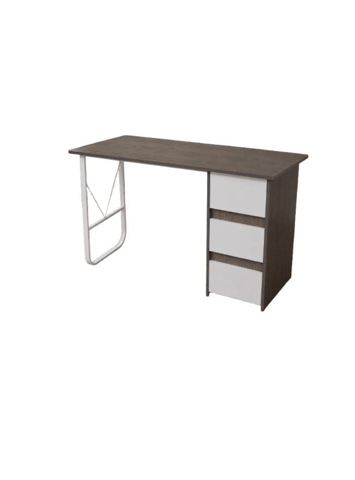 Escritorio Valencia Gray 120 cm MDF y Estructura Met lica para Home Office y Oficina-0