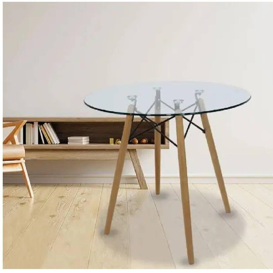 Mesa Eames Redonda Vidrio 80cm-2