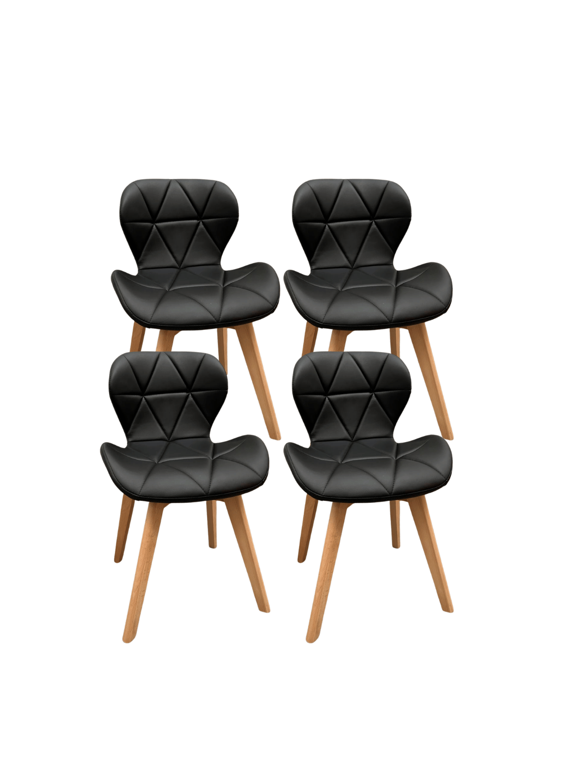 Silla de Comedor Mariposa Ecocuero Patas de Madera Estilo Nórdico-0
