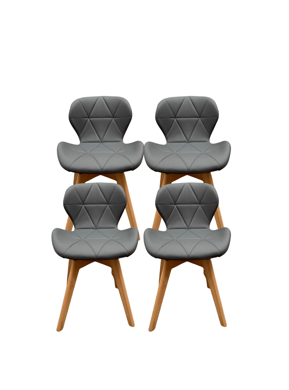 Silla de Comedor Mariposa Ecocuero Patas de Madera Estilo Nórdico-0