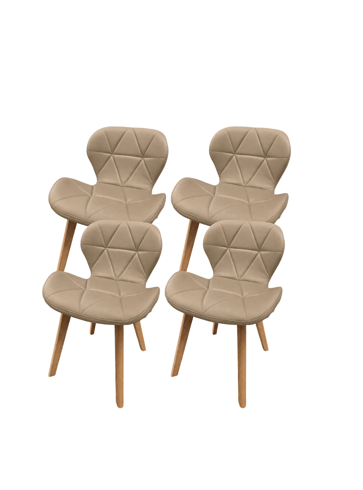 Silla de Comedor Mariposa Ecocuero Patas de Madera Estilo Nórdico-0