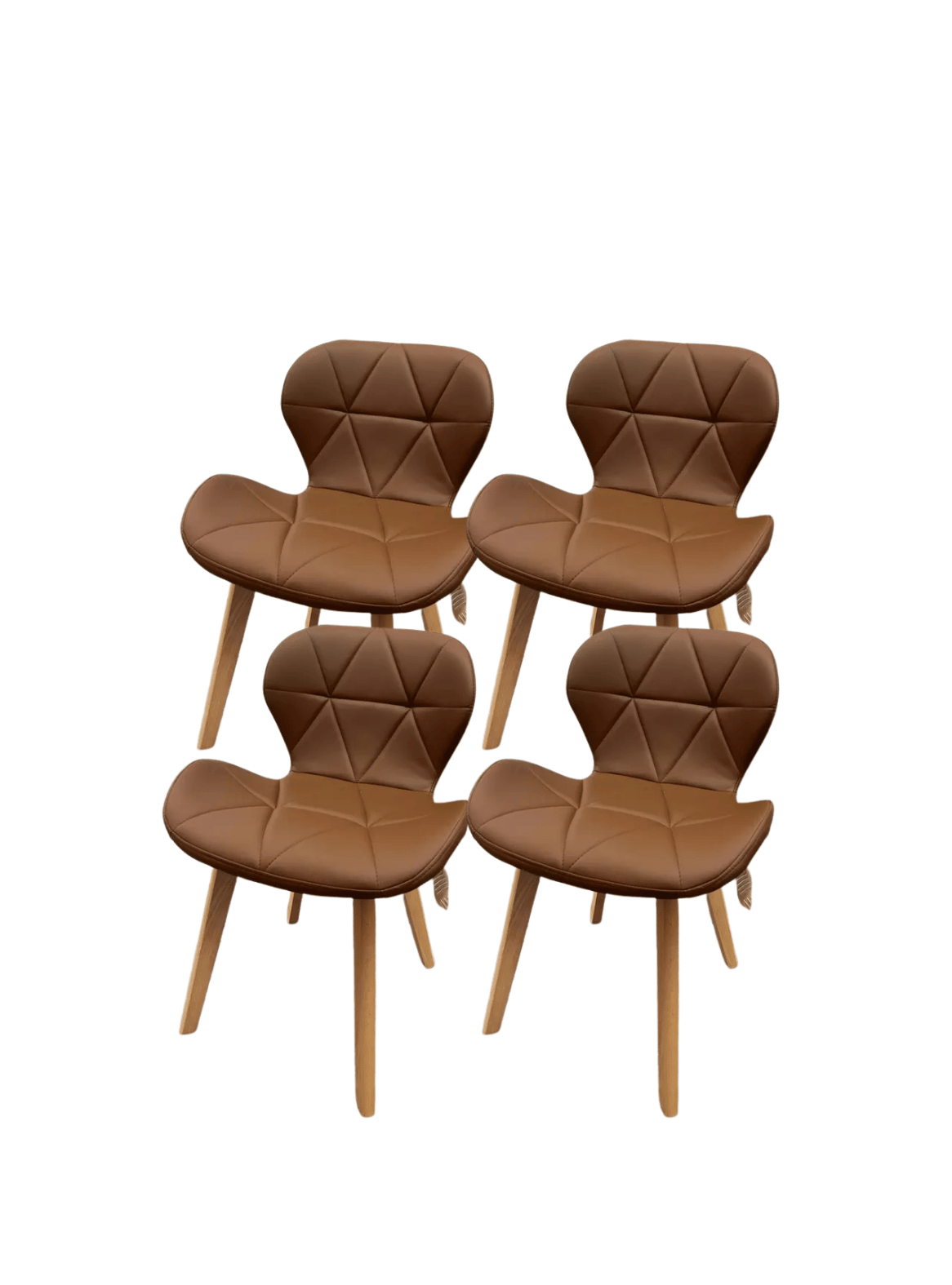 Silla de Comedor Mariposa Ecocuero Patas de Madera Estilo Nórdico-0