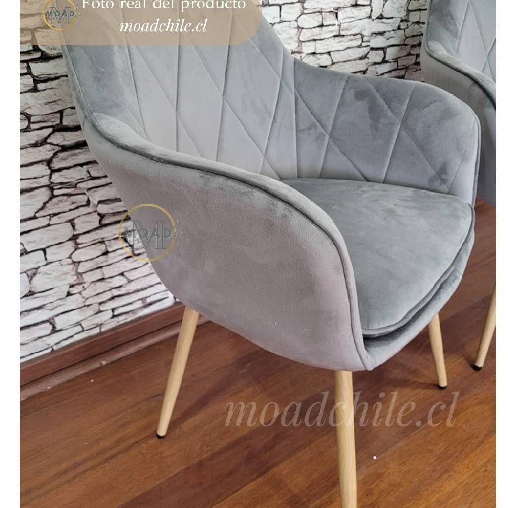 Pack 2 Sitial Poltrona Diamante Gris Patas Simil Madera-2