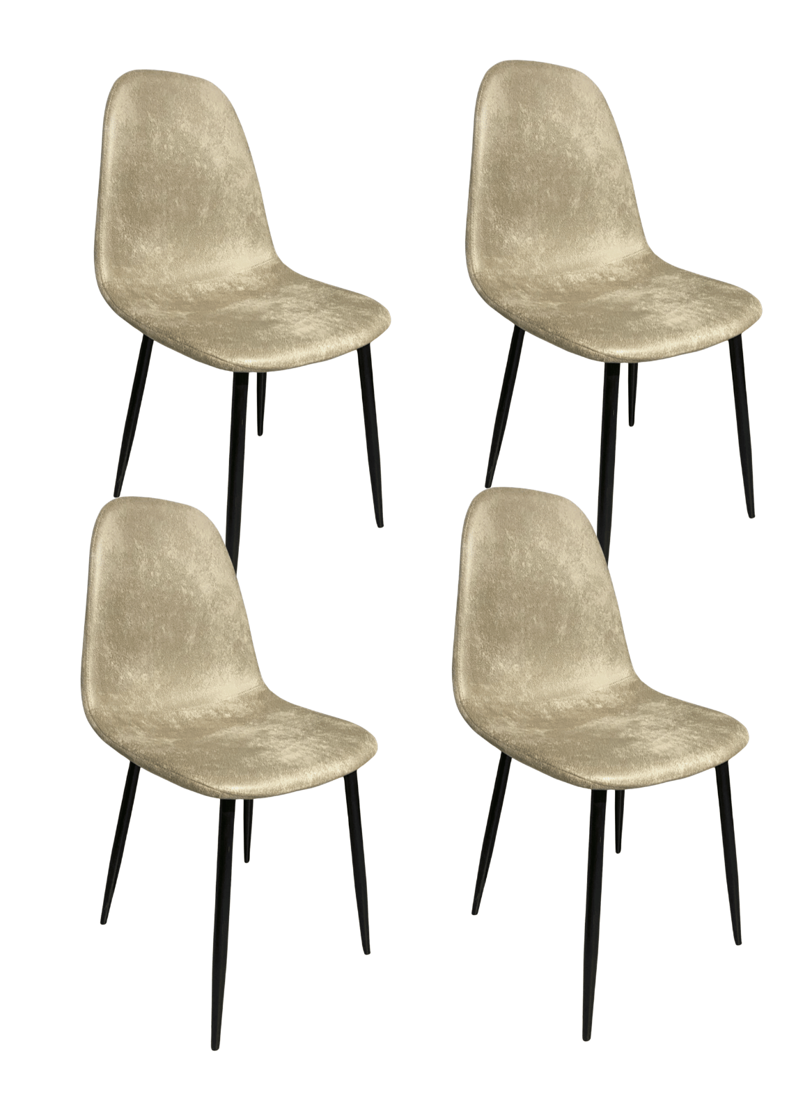 Pack 4 Sillas de Comedor París Ecocuero Vintage con Patas de Metal-0