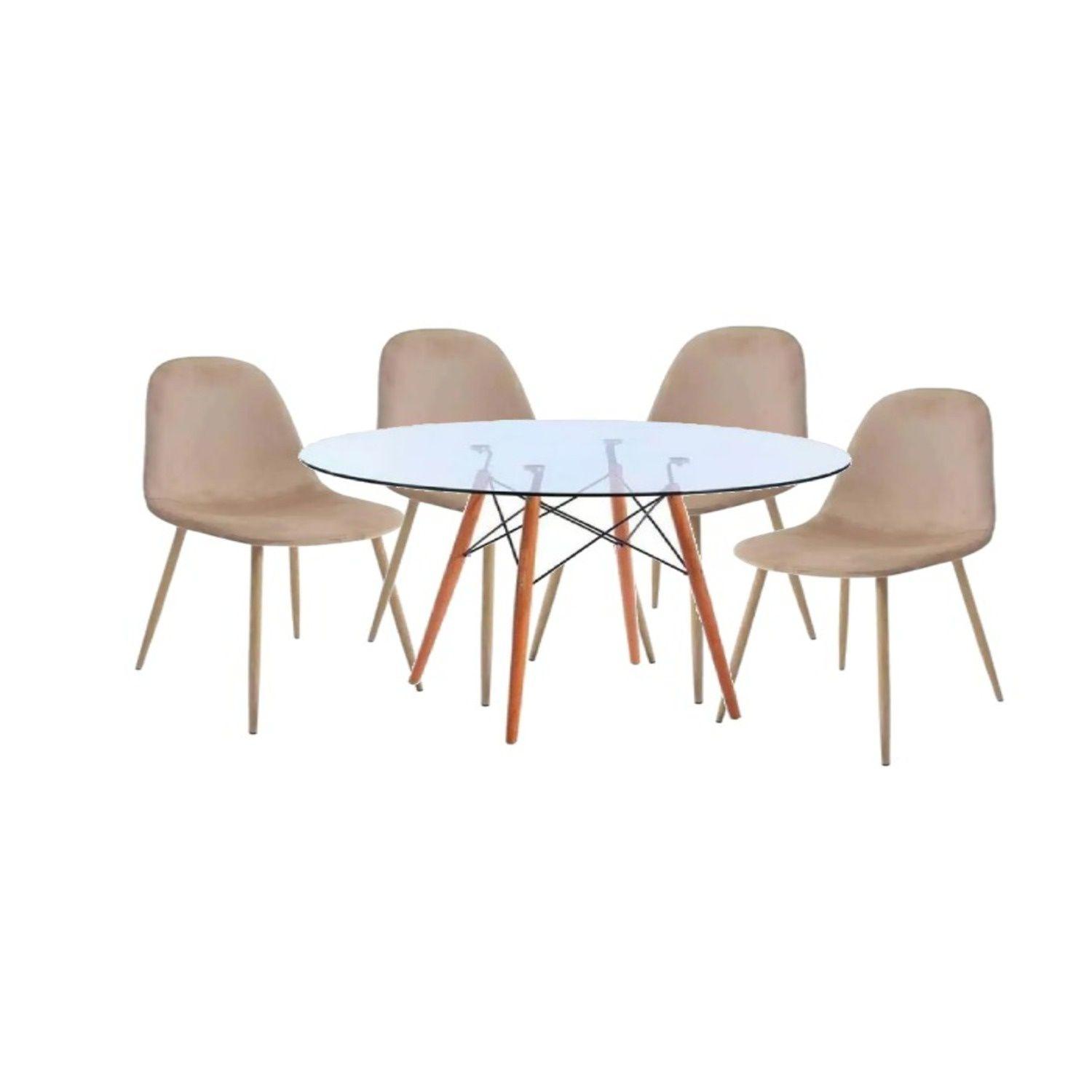 Comedor Paris Redondo Para 4 Personas 100cm Beige-0