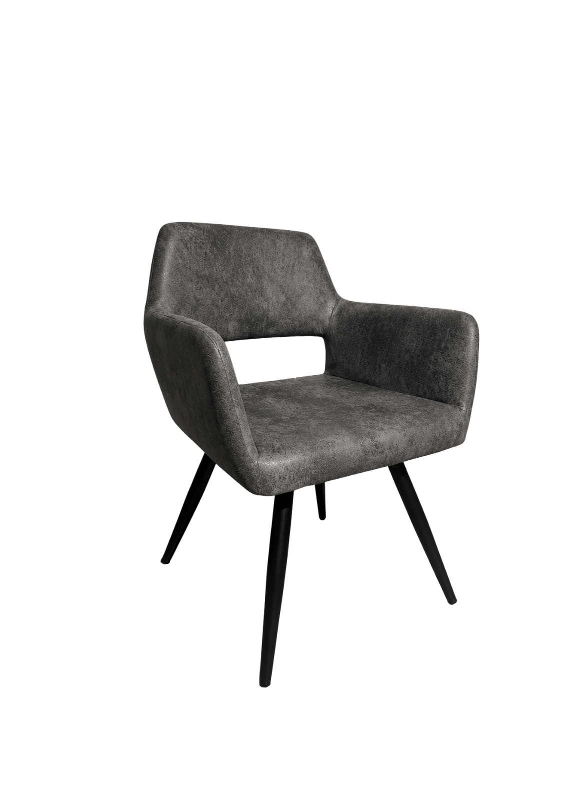 Butaca de Comedor Burgos Ecocuero Vintage con Patas de Metal | Silla Moderna para Living-0