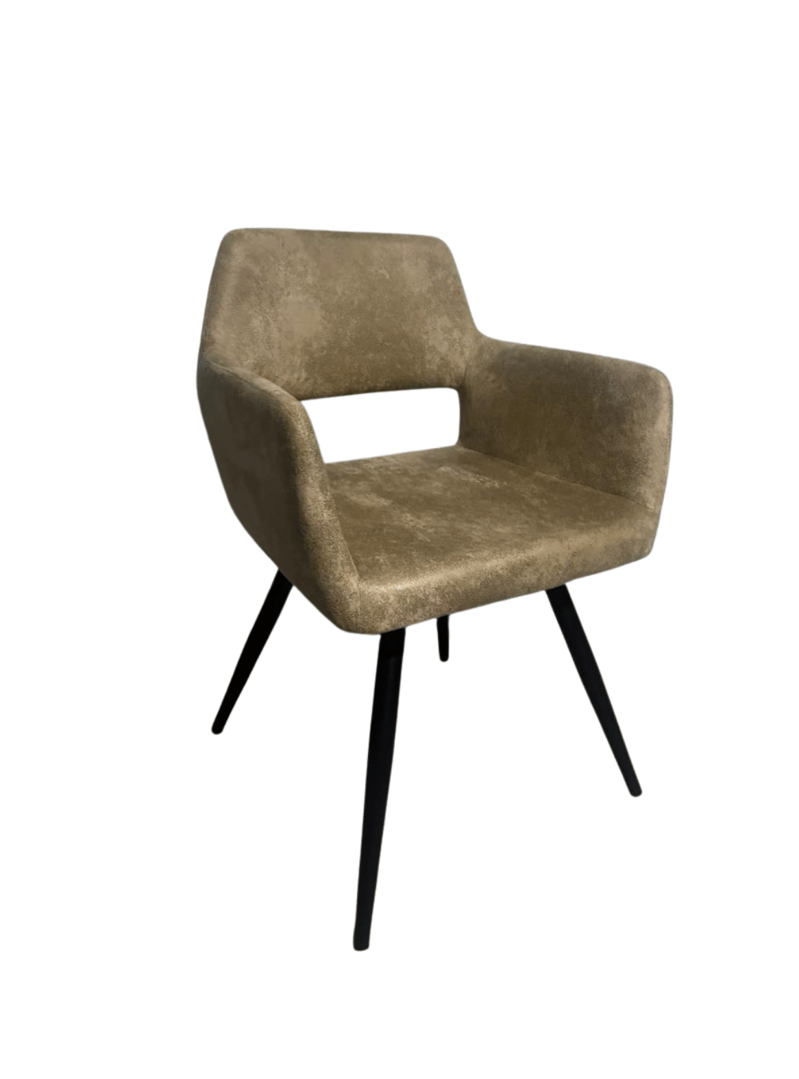 Butaca de Comedor Burgos Ecocuero Vintage con Patas de Metal | Silla Moderna para Living-0