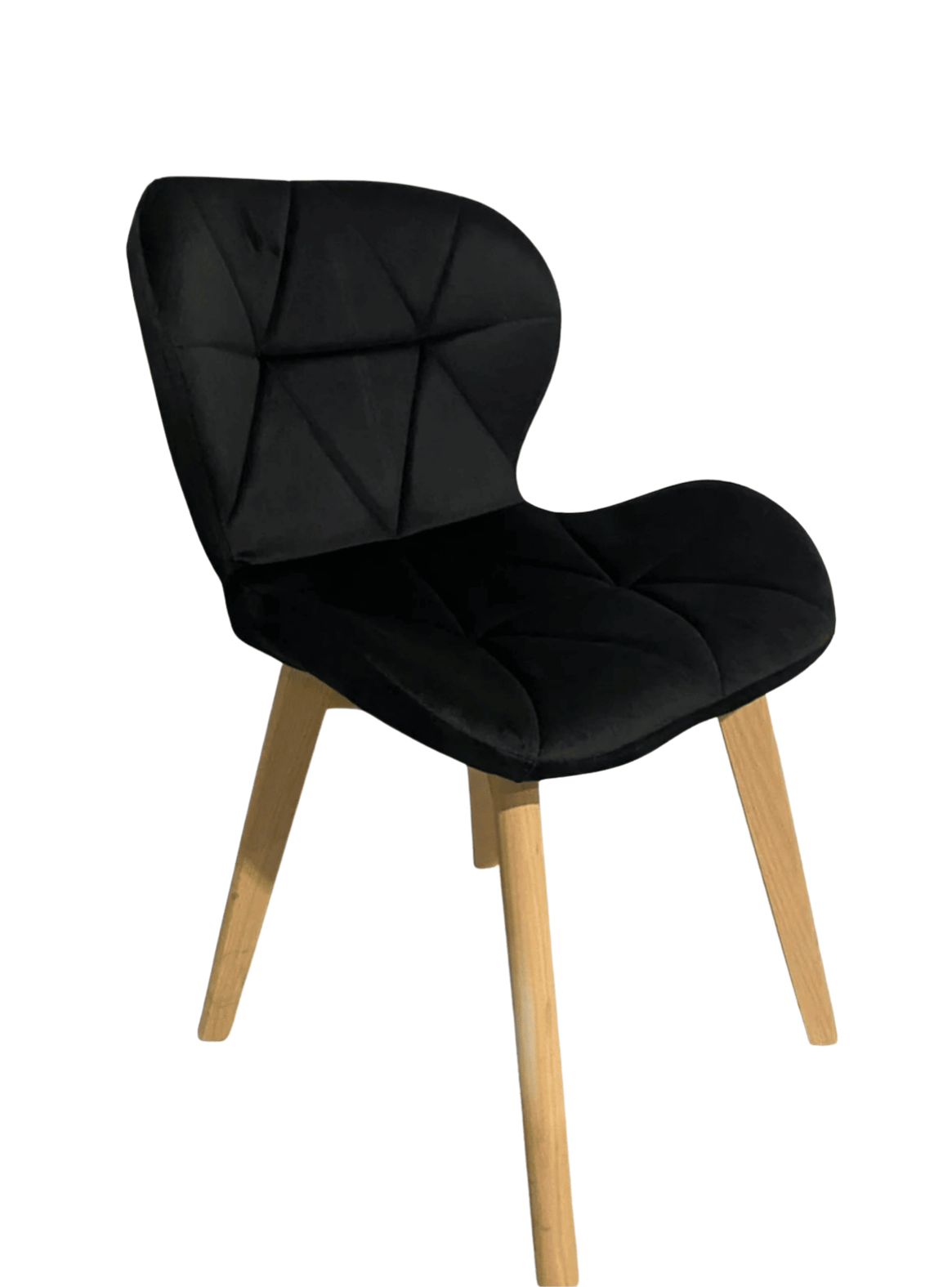 Silla de Comedor Mariposa Tapizada en Felpa Terciopelo Nordico con patas de madera-0