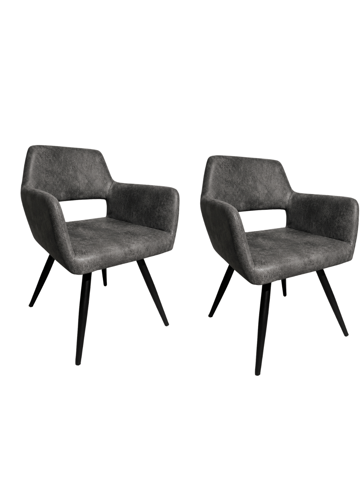 Pack 2 Butacas de Comedor Burgos Ecocuero Vintage con Patas de Metal | Silla Moderna para Living-0