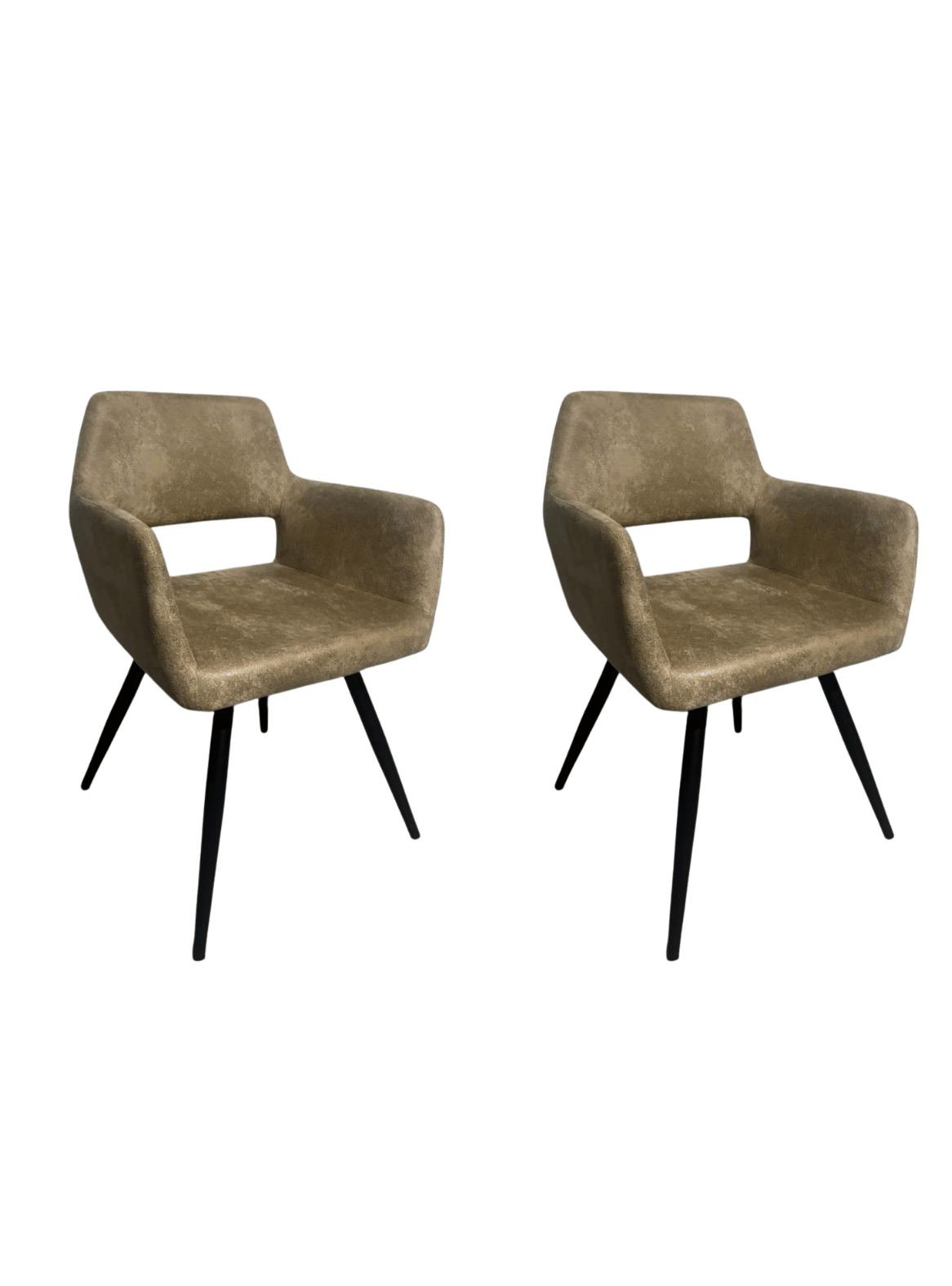 Pack 2 Butacas de Comedor Burgos Ecocuero Vintage con Patas de Metal | Silla Moderna para Living-0