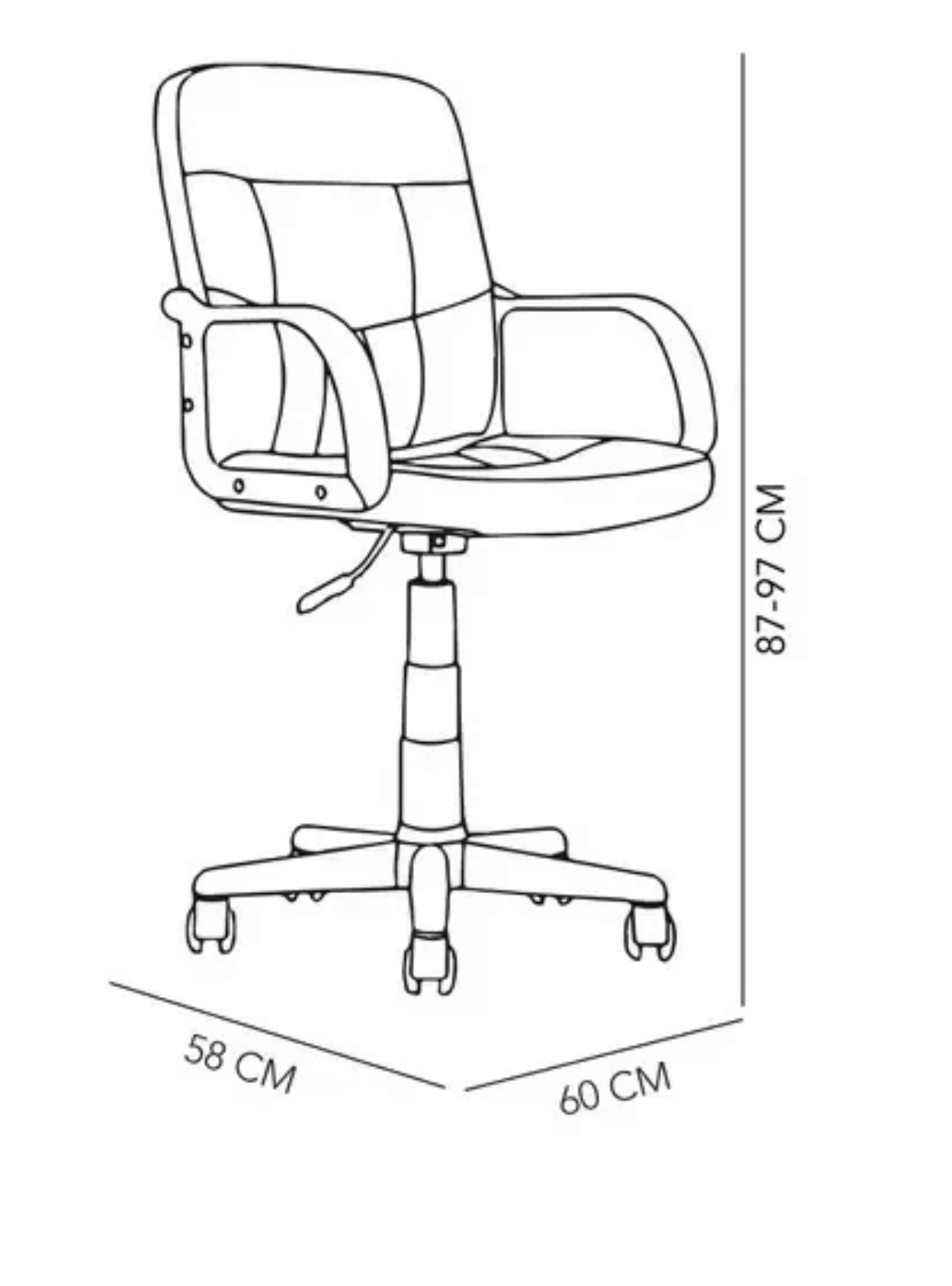 Silla de Oficina Ejecutiva Ergonómica Negra con Altura Ajustable 6104 -3