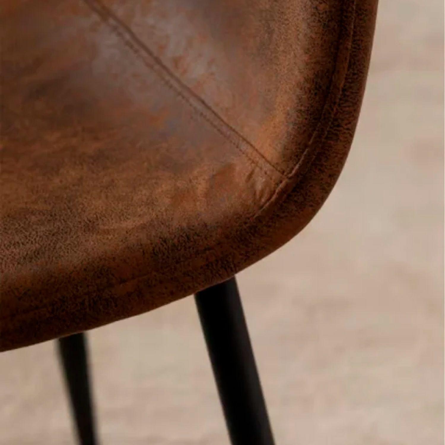 Silla Paris Ecocuero vintage café oscuro Patas negras-3