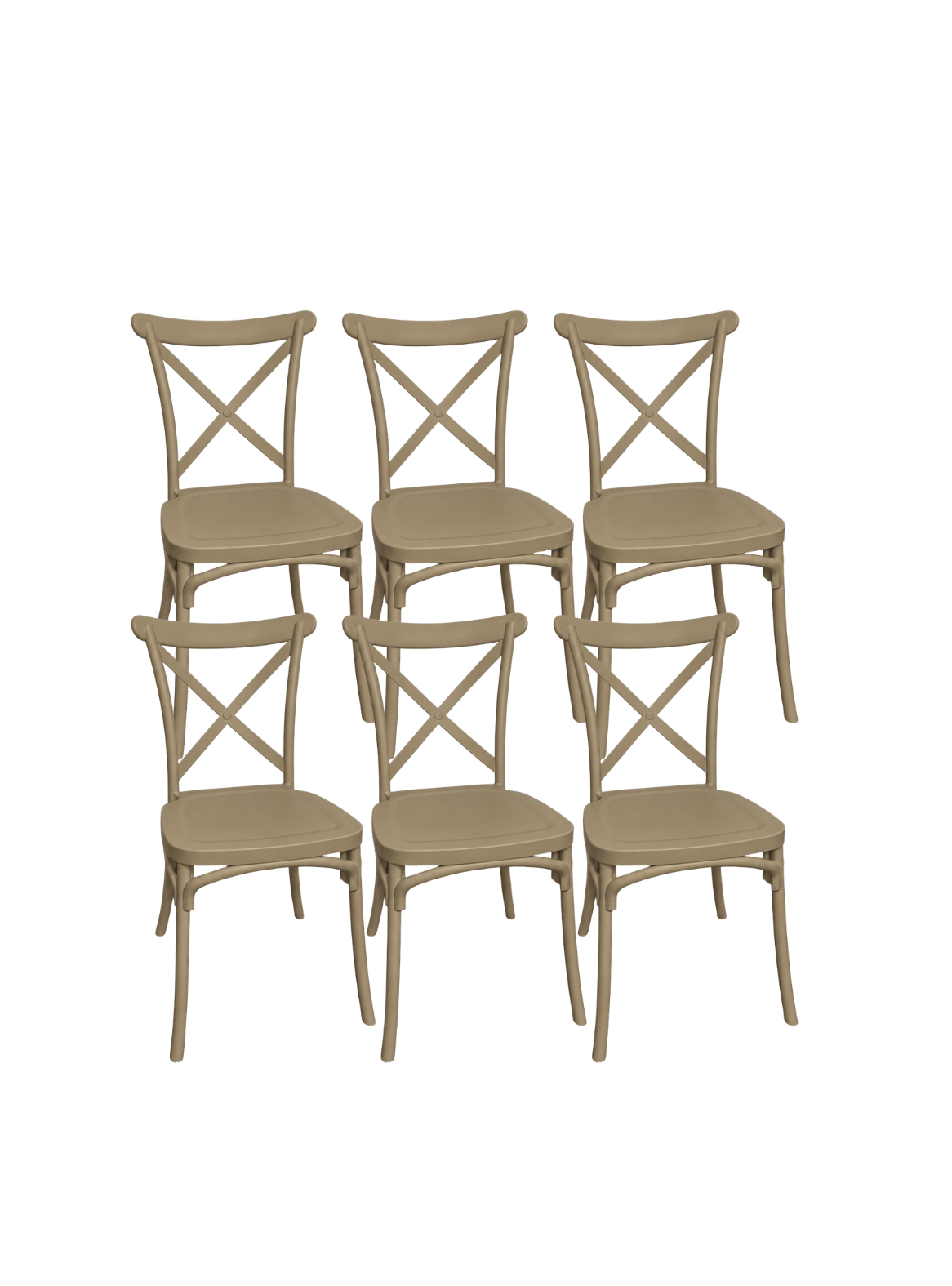 Pack 6 Sillas de comedor Restaurante Terraza Danubio Crossback Polipropileno y Exterior-0