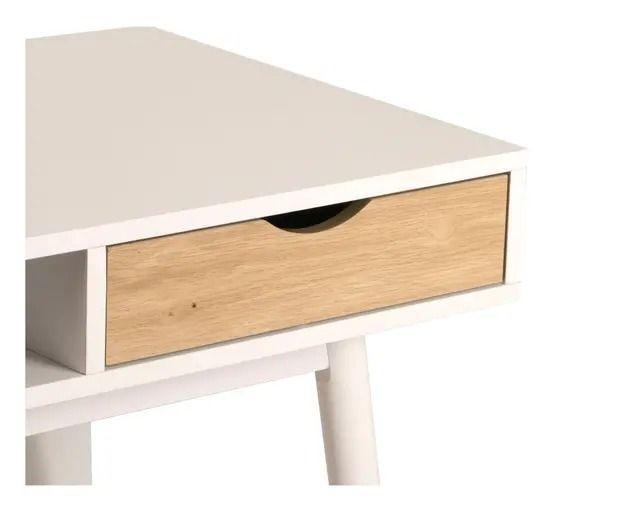 Escritorio 1 Cajón Kamin Blanco/Natural-4
