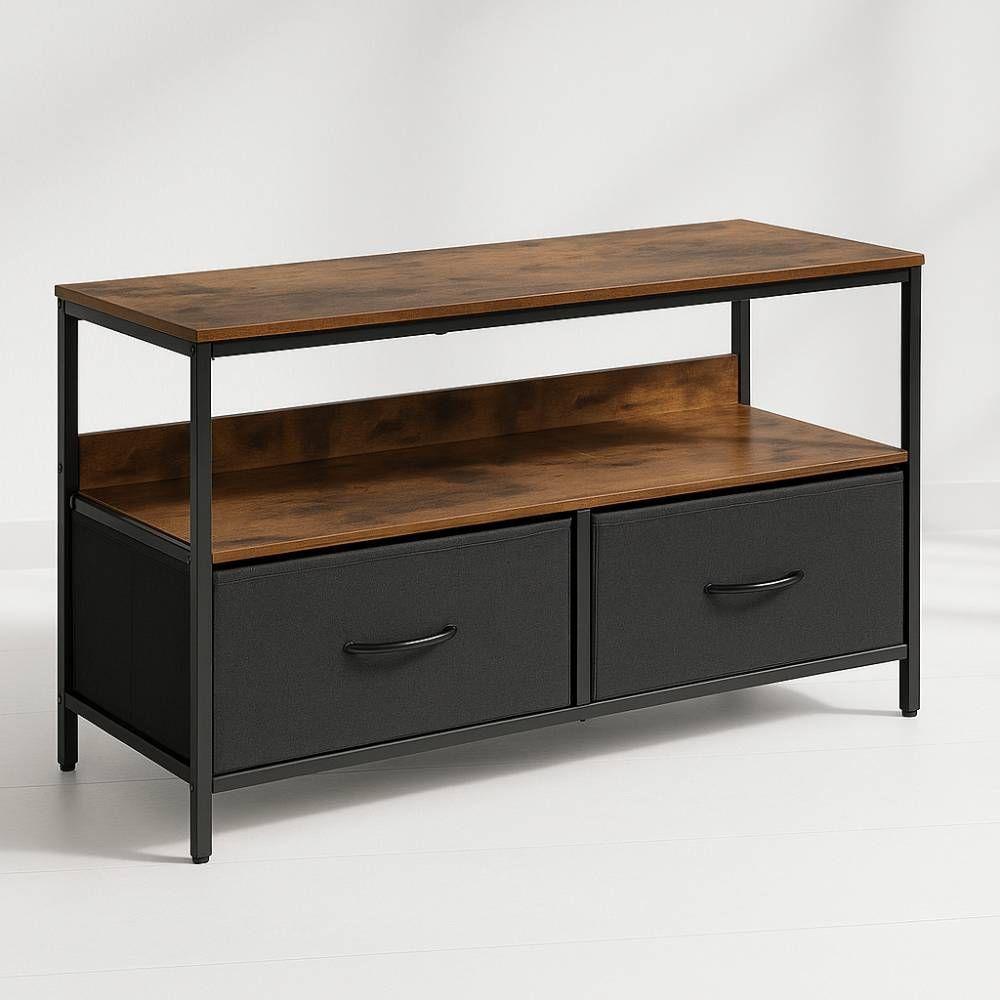 Rack de TV Rústica con Organizador-2