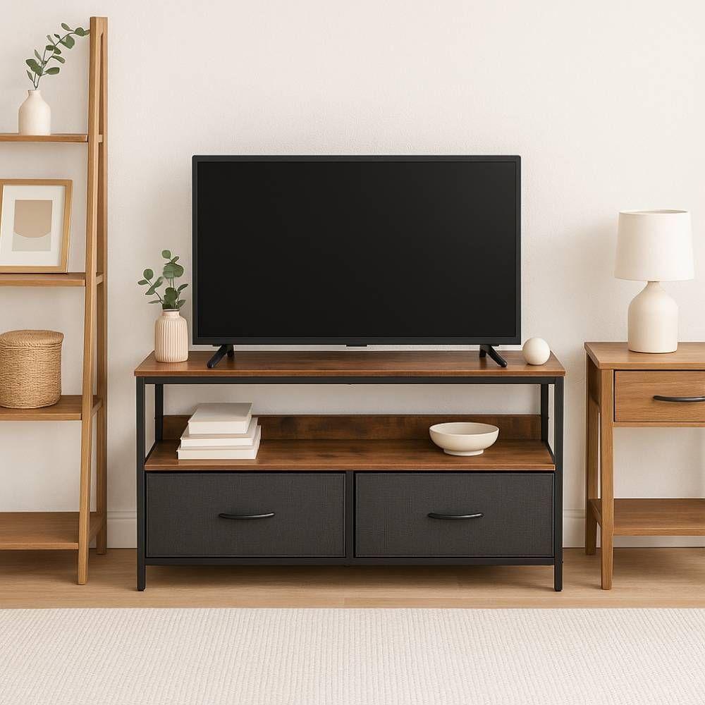 Rack de TV Rústica con Organizador-3