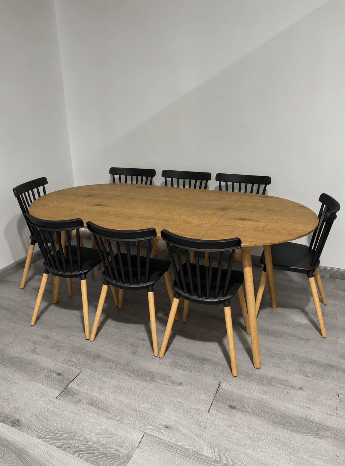 Mesa de Comedor Extensible 100 a 180 cm para 4 a 8 Personas con Patas de Madera-1