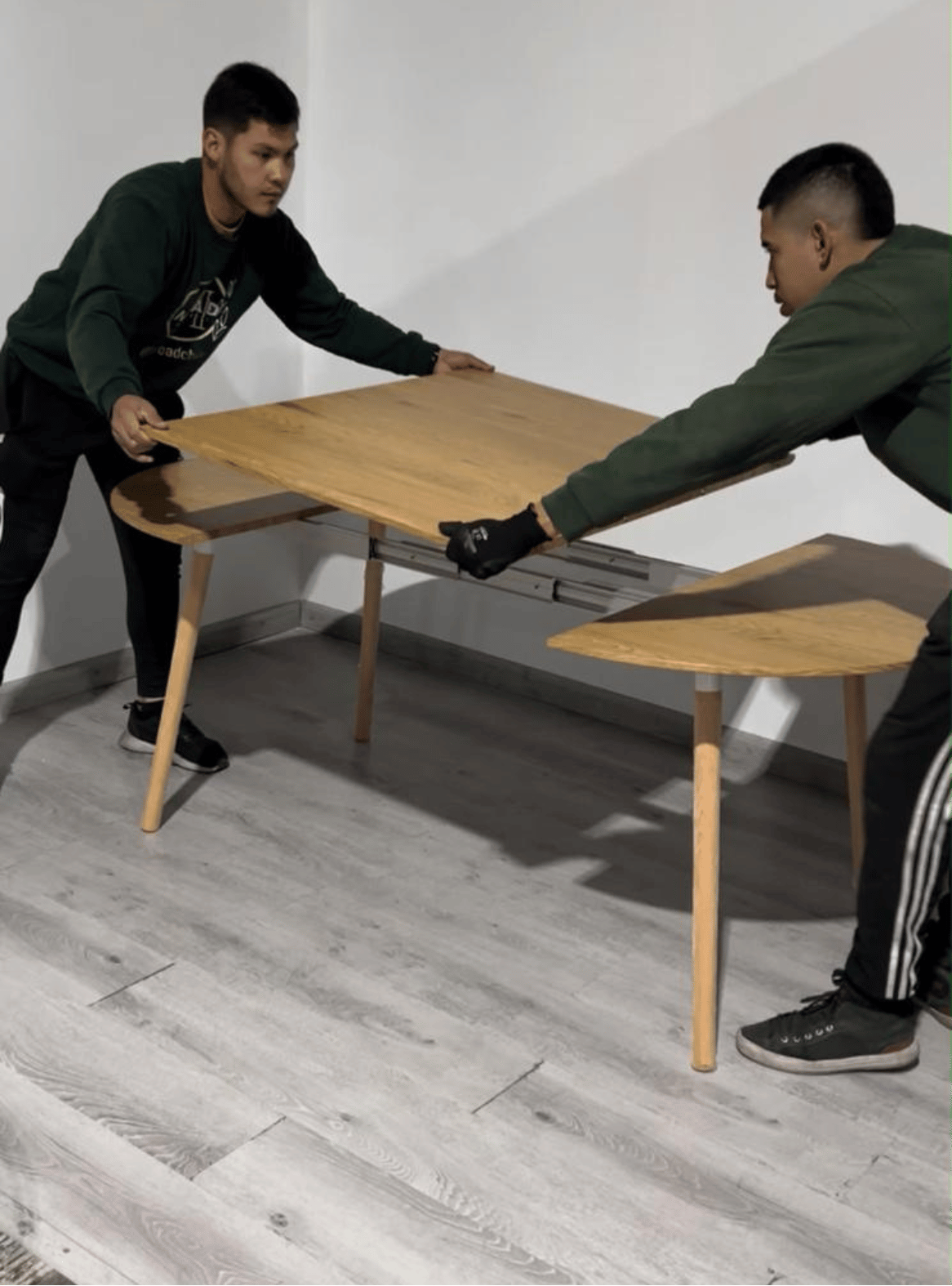 Mesa de Comedor Extensible 100 a 180 cm para 4 a 8 Personas con Patas de Madera-4