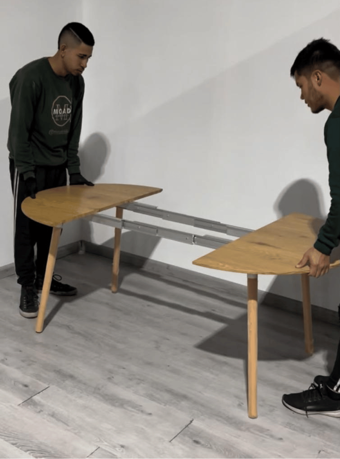 Mesa de Comedor Extensible 100 a 180 cm para 4 a 8 Personas con Patas de Madera-5