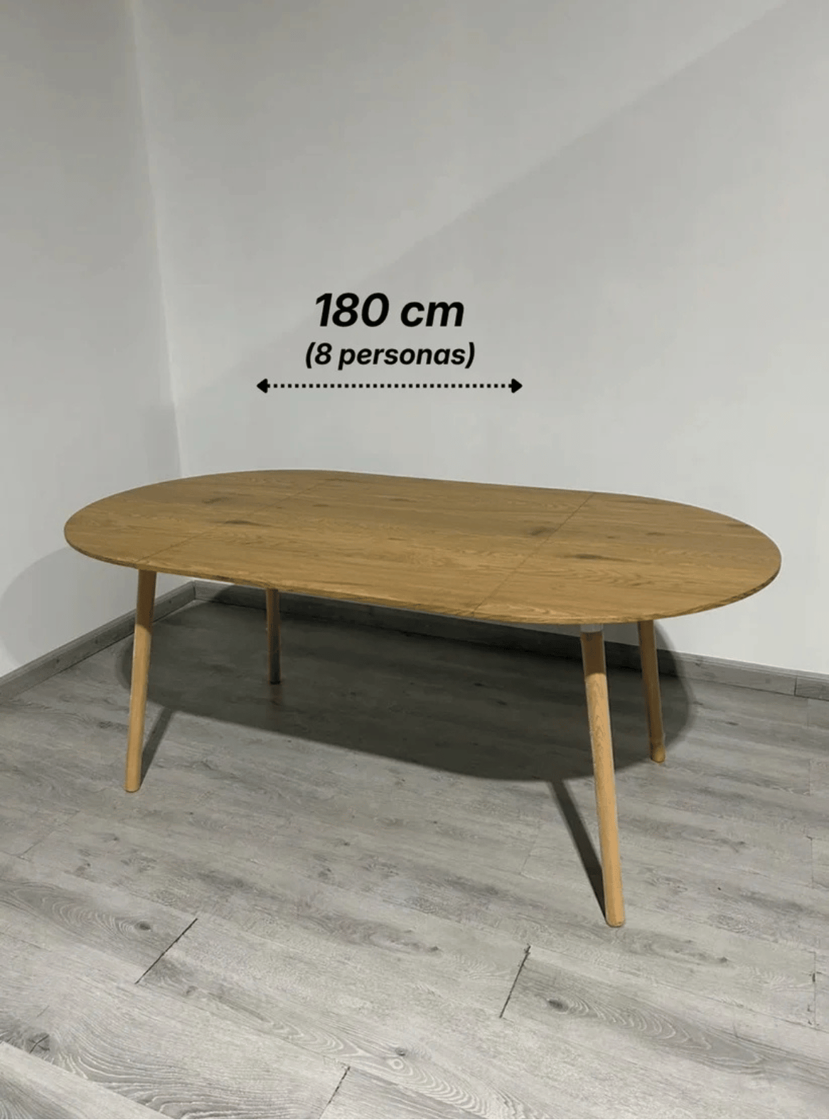 Mesa de Comedor Extensible 100 a 180 cm para 4 a 8 Personas con Patas de Madera-7