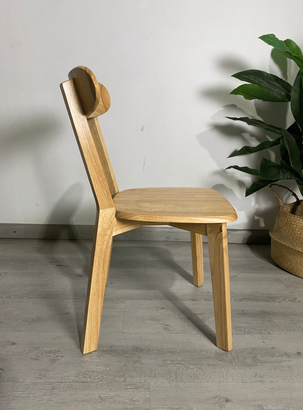 Silla de Comedor Nórdica de Madera Natural Maciza Fresno para Comedor, Living y Cafeteria-6