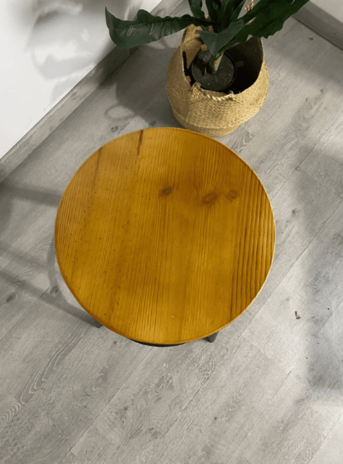 Taburete de Bar Industrial 75 cm Madera y Metal Piso Alto para Barra Cocina y Quincho Elipse-4