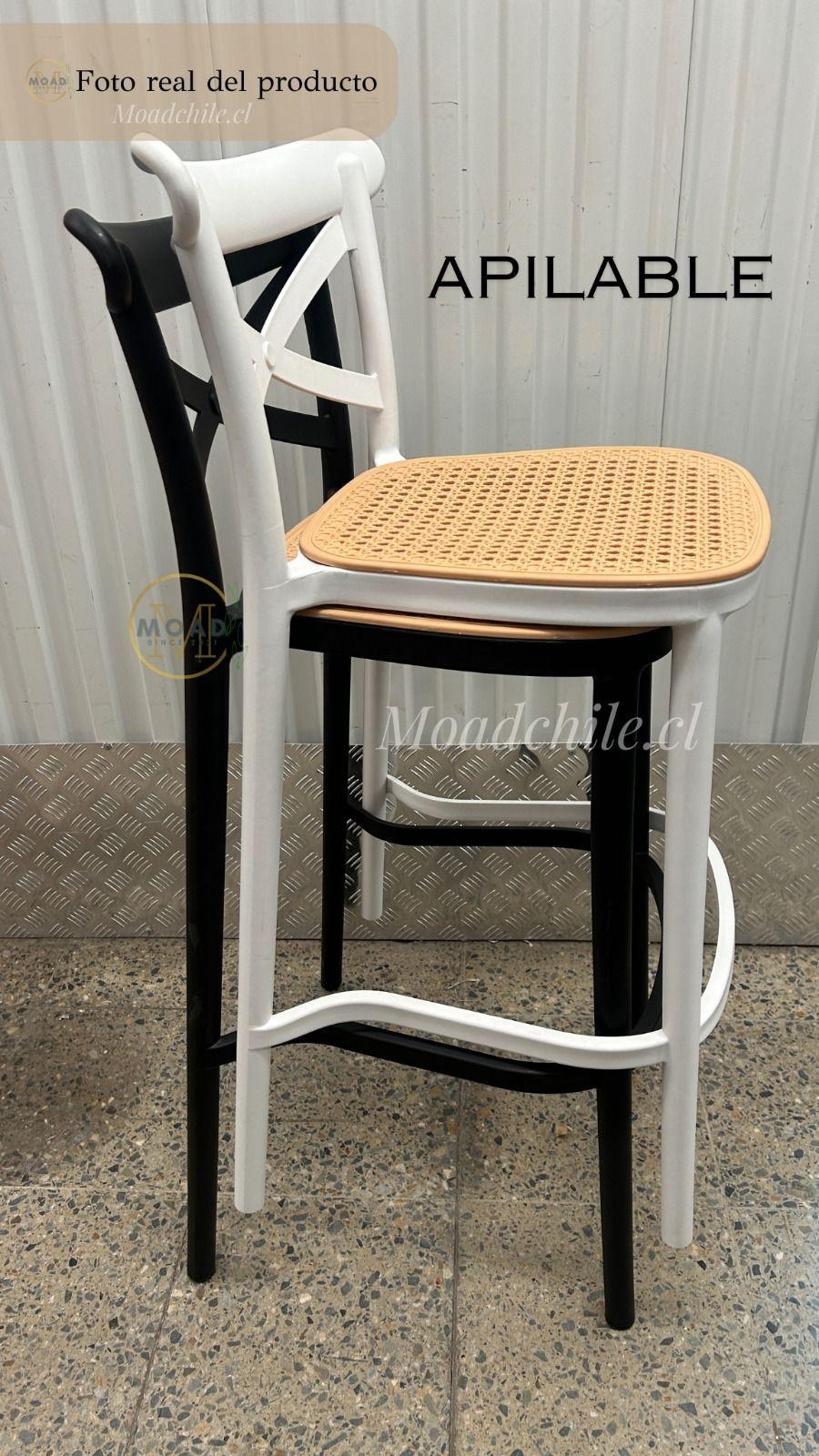 X4 Sillas de Bar Arizona (75cm) Negro-2