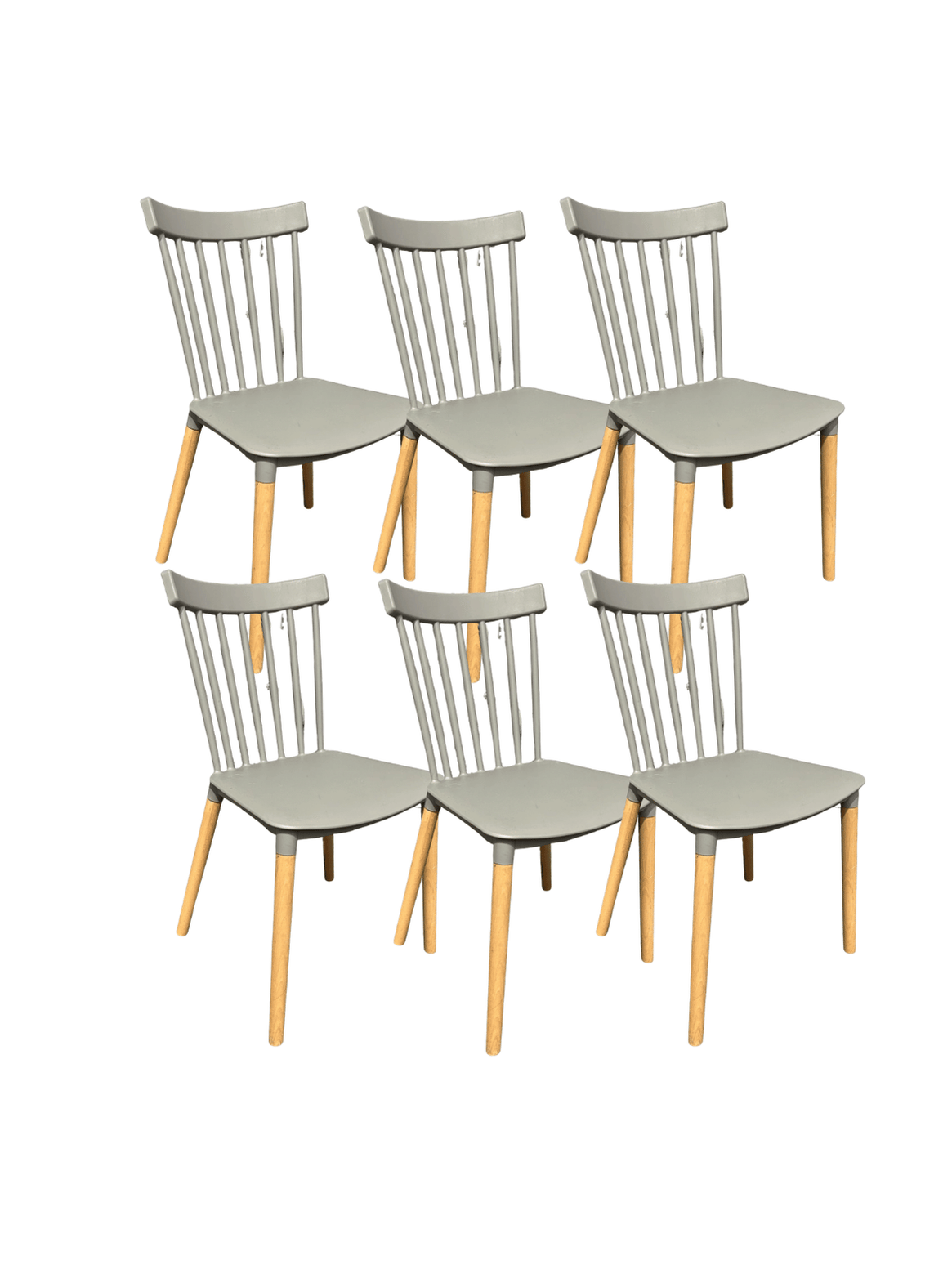 Pack 6 Sillas de Comedor Windsor N rdica de Polipropileno con Patas de Madera-0