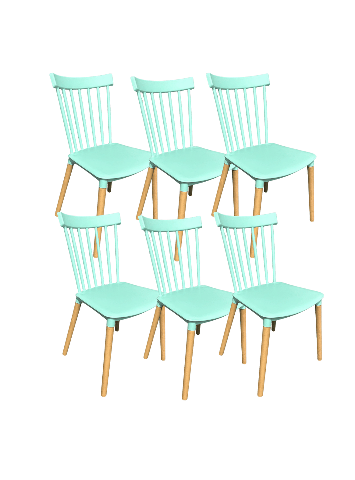 Pack 6 Sillas de Comedor Windsor N rdica de Polipropileno con Patas de Madera-0