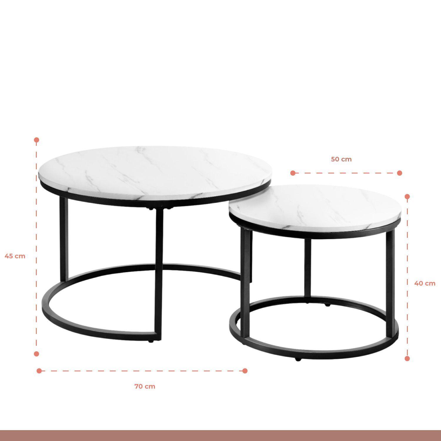 Mesa de centro Nido – Diseño de Marmol con base negra-5