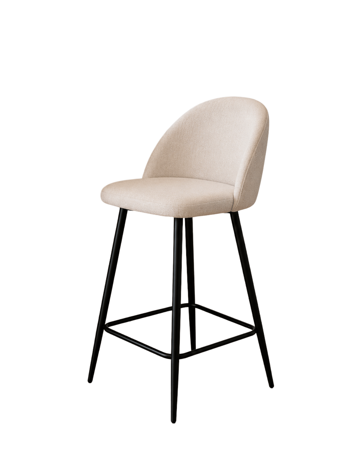 Taburete Silla Bar Tapizado en Lino con Respaldo para Isla de Cocina 64 cm Tokio-0