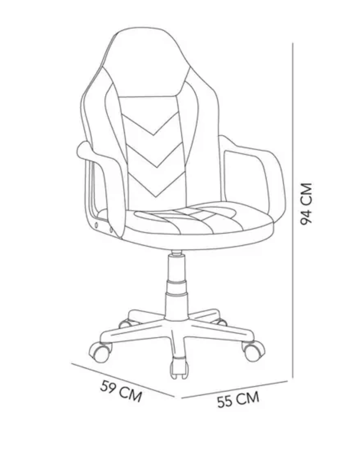 Silla Gamer Ergonómica Ajustable con Ruedas Negro Rojo 5238 PR-3