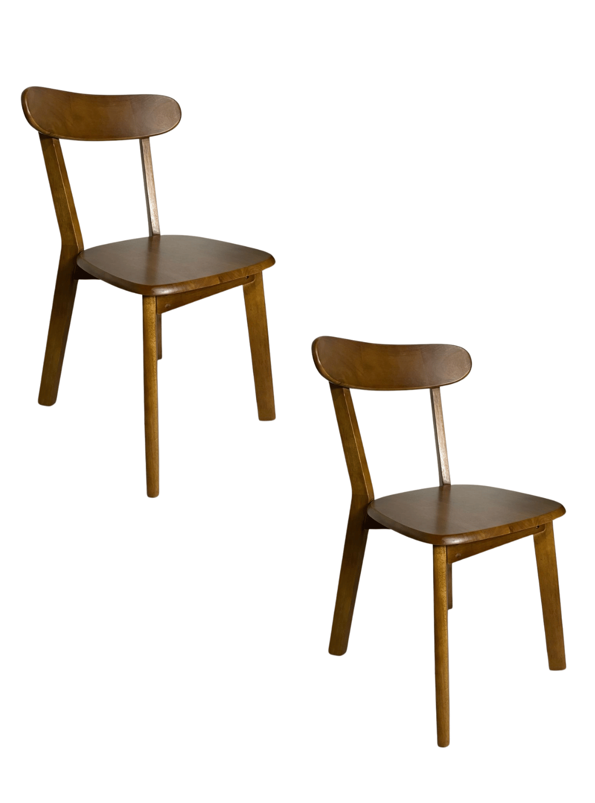 Pack de 2 Sillas de Comedor Nórdica de Madera Natural Maciza Fresno para Comedor, Living y Cafeteria-0