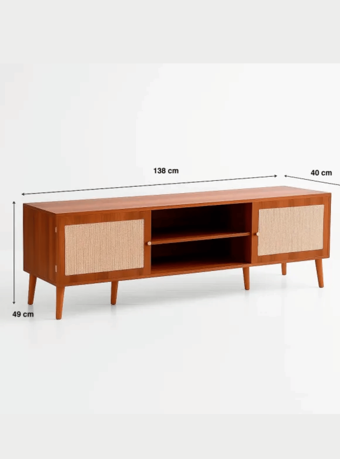 Rack de TV 55" de madera rústica con puertas - Siena -1