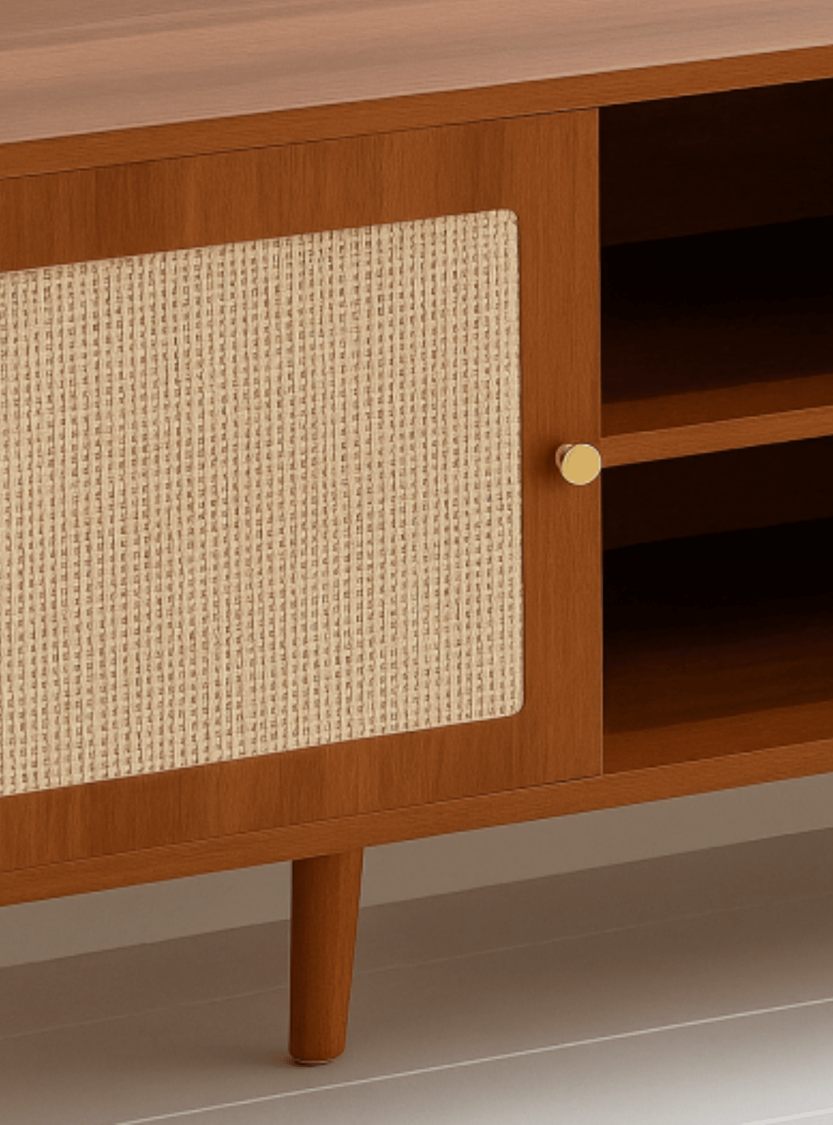 Rack de TV 55" de madera rústica con puertas - Siena -5