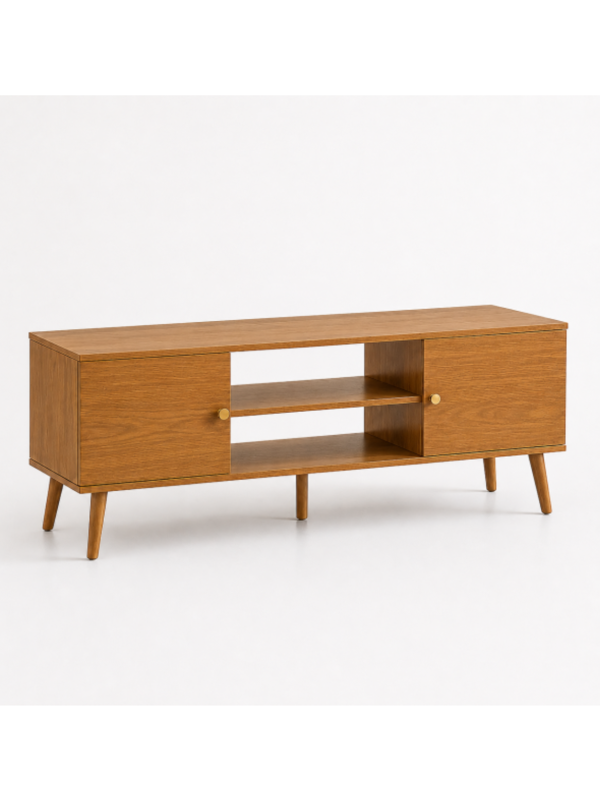 Rack para TV de 55” de madera rústico con puertas Atria -0