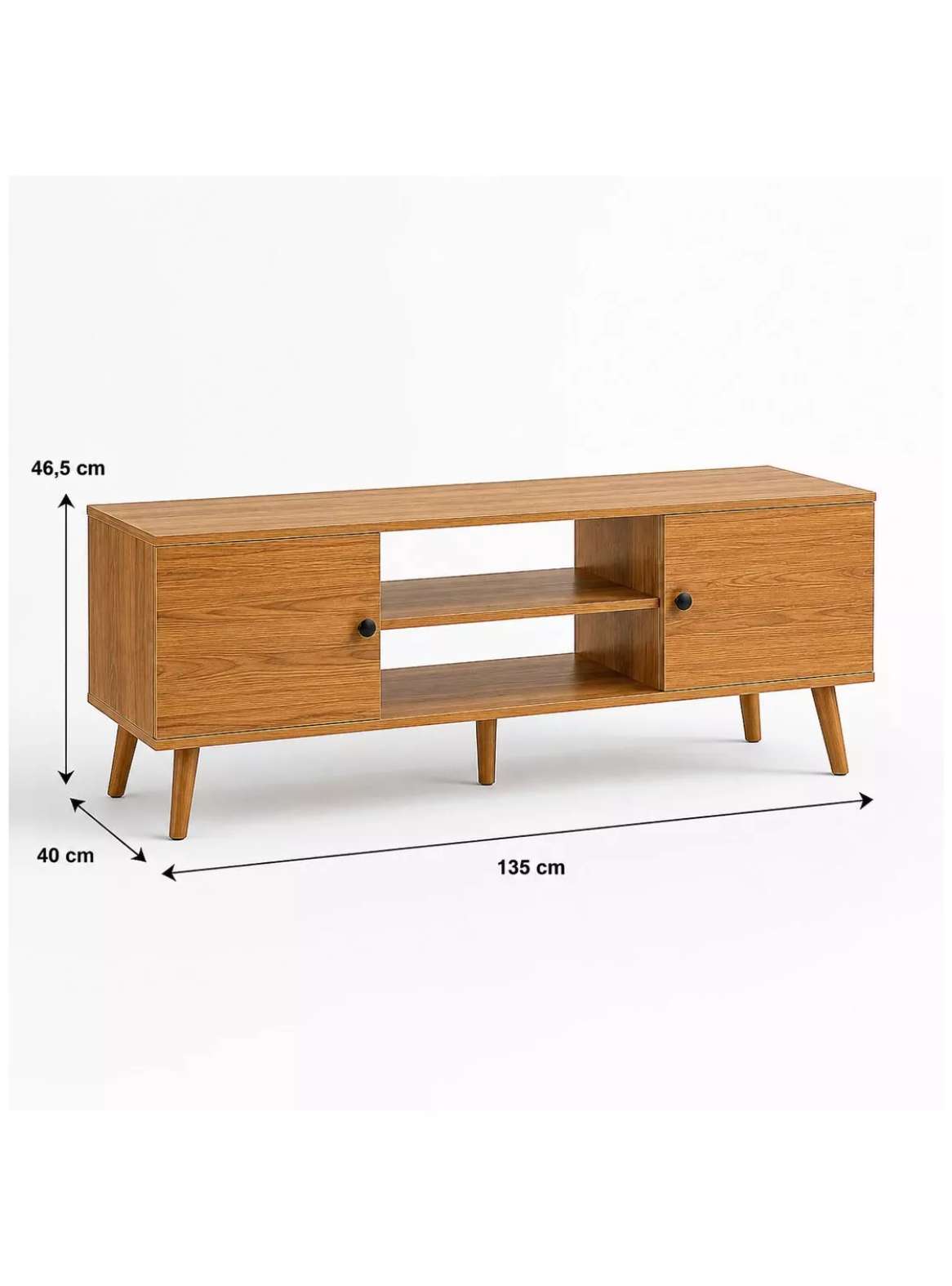 Rack para TV de 55” de madera rústico con puertas Atria -4