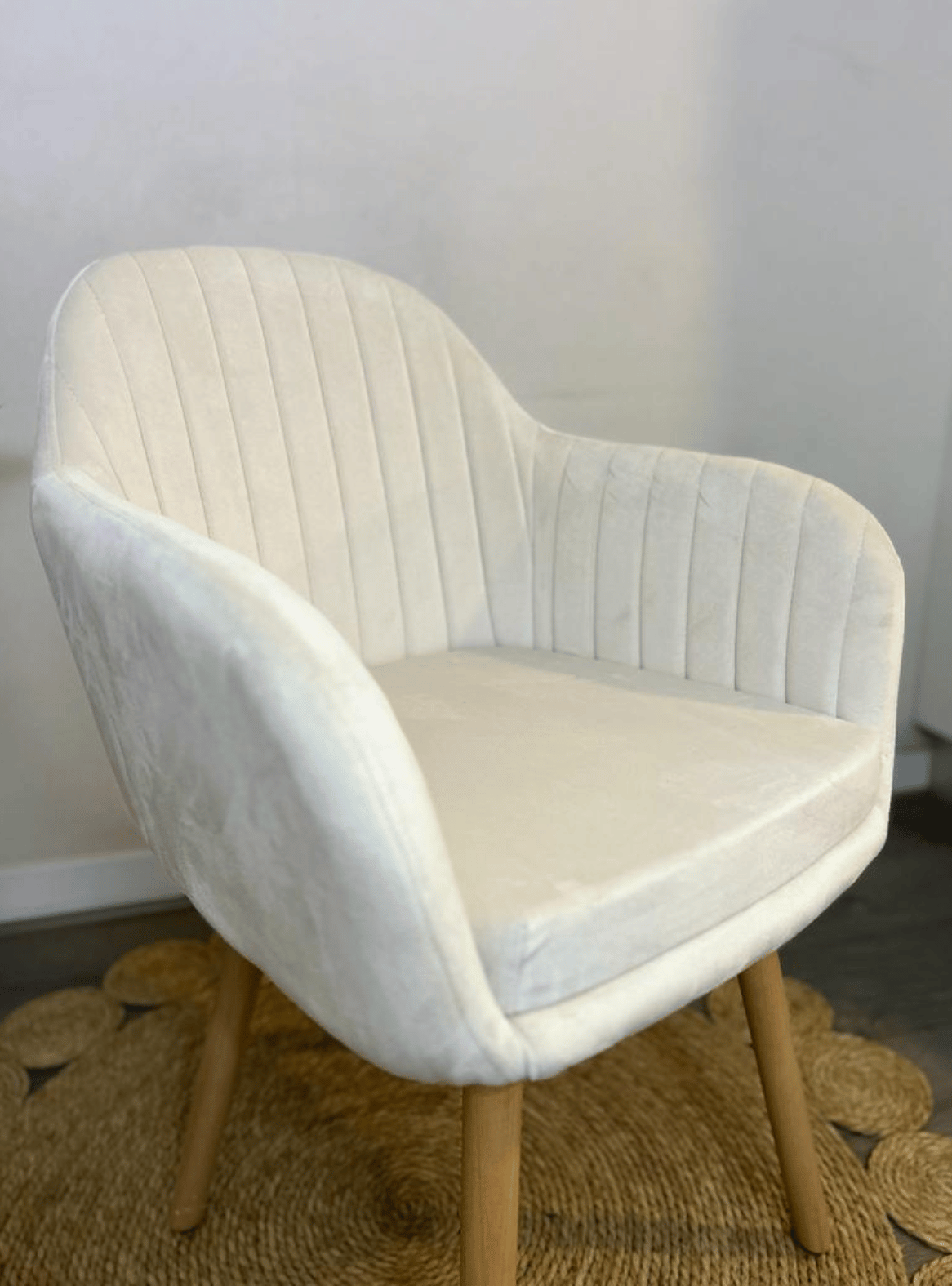 Pack 2 Sitiales Poltrona de Terciopelo con Patas de Madera para Living Comedor Dormitorio Diamond-2