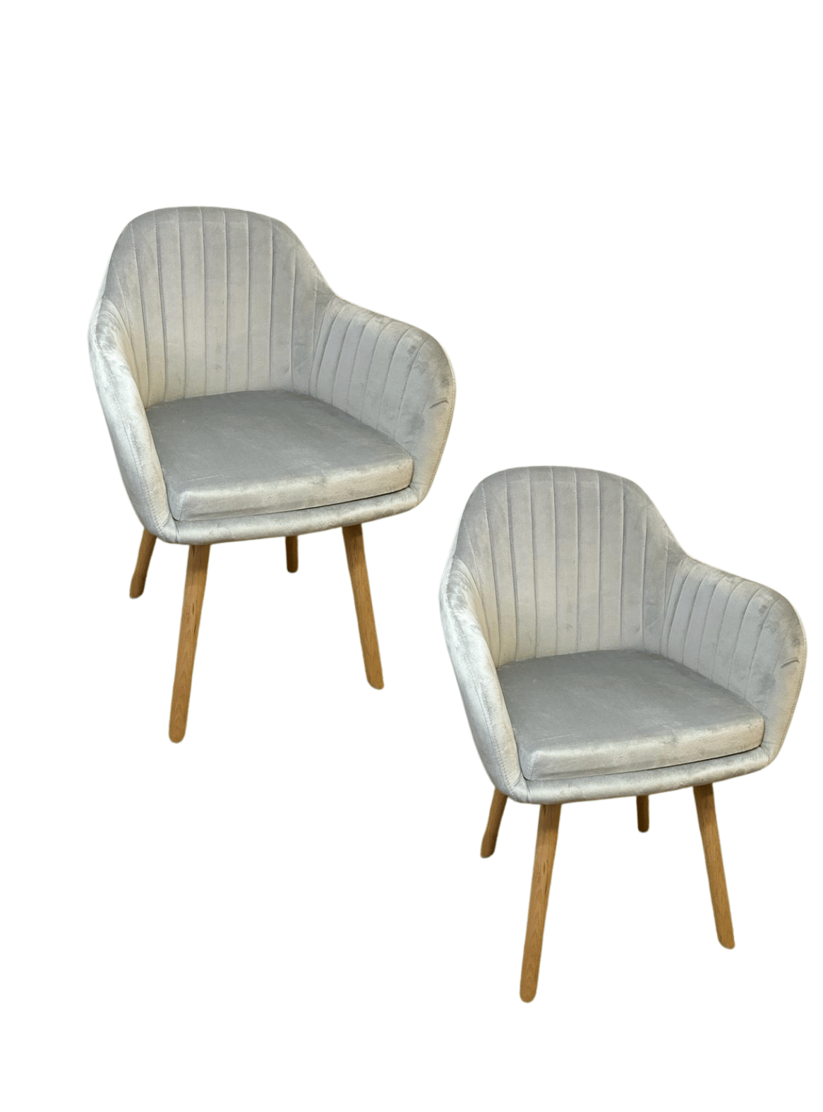 Pack 2 Sitiales Poltrona de Terciopelo con Patas de Madera para Living Comedor Dormitorio Diamond-0
