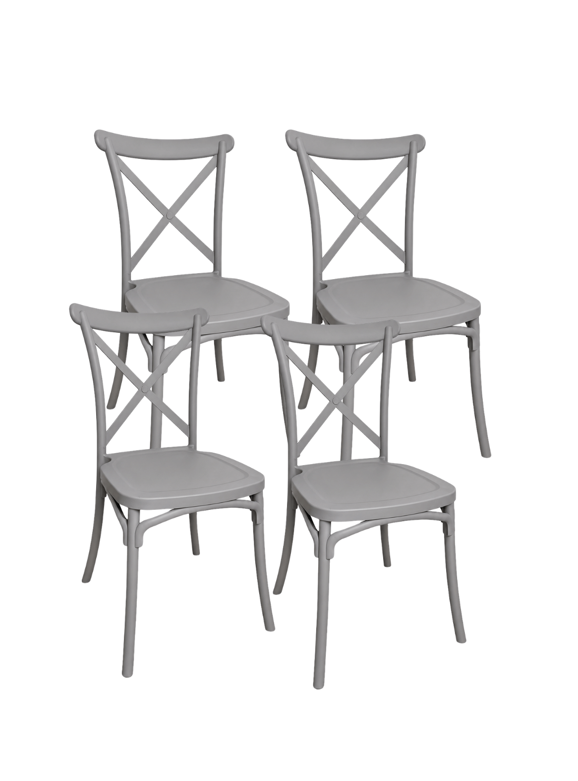 Pack 4 Sillas de comedor Restaurante Terraza Danubio Polipropileno y Exterior -0