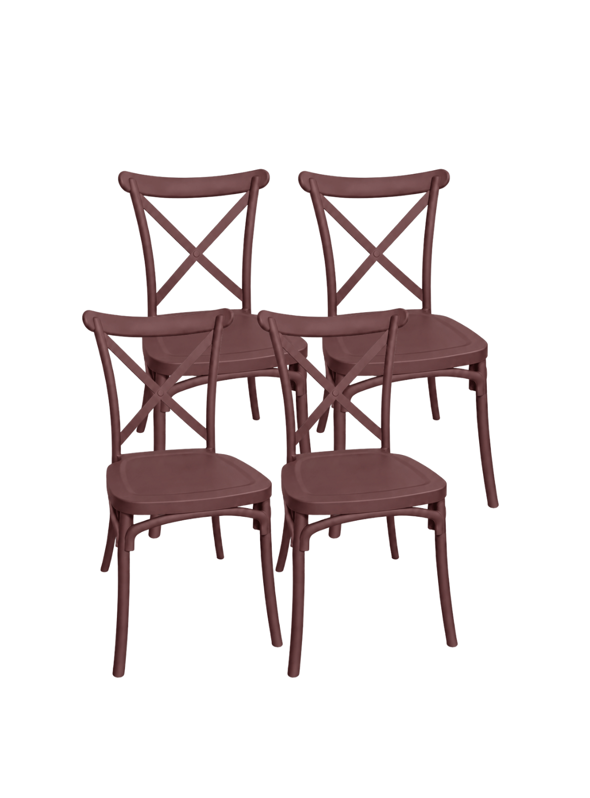 Pack 4 Sillas de comedor Restaurante Terraza Danubio Polipropileno y Exterior -0