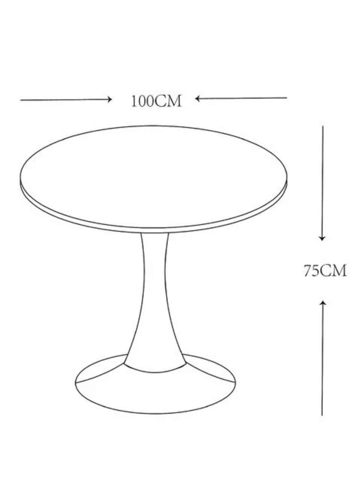 Mesa Comedor Redonda Tulip 80 cm con Base Pedestal de Acero-2