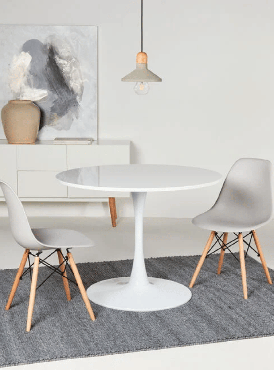 Mesa Comedor Redonda Tulip 80 cm con Base Pedestal de Acero-3