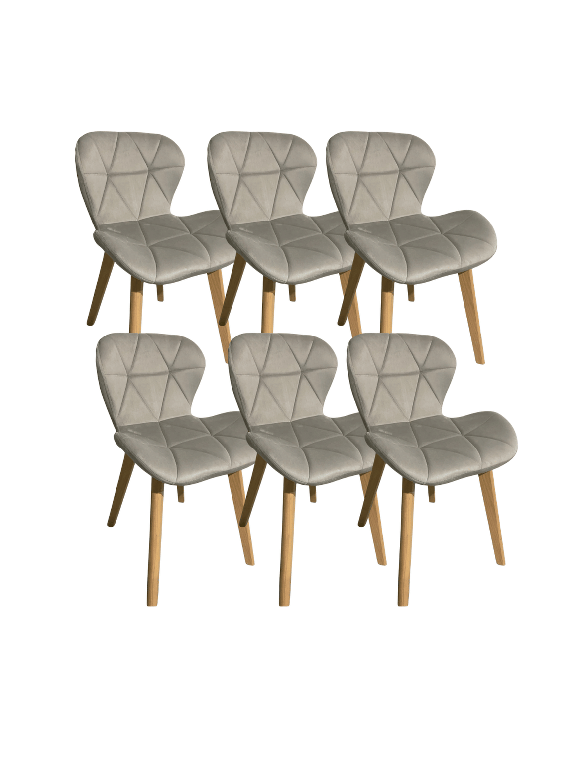 Pack 6 Sillas de Comedor Mariposa Tapizada en Felpa Terciopelo Nordico con patas de madera-0