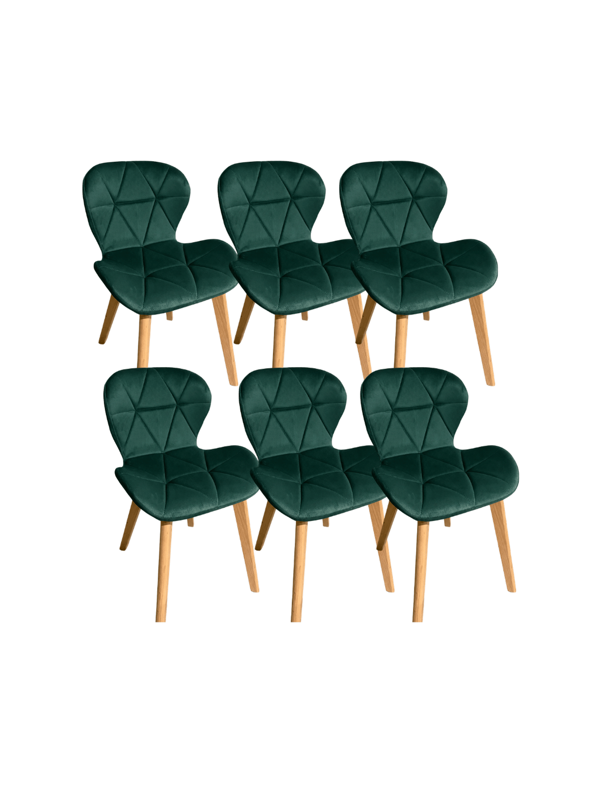 Pack 6 Sillas de Comedor Mariposa Tapizada en Felpa Terciopelo Nordico con patas de madera-0