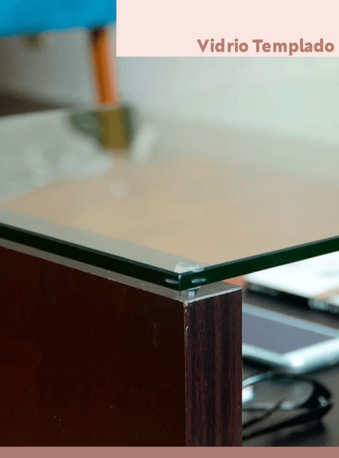 Mesa de Centro Moderna Walnut MDF con Vidrio Templado y Repisa 120x60x40 cm Café-2